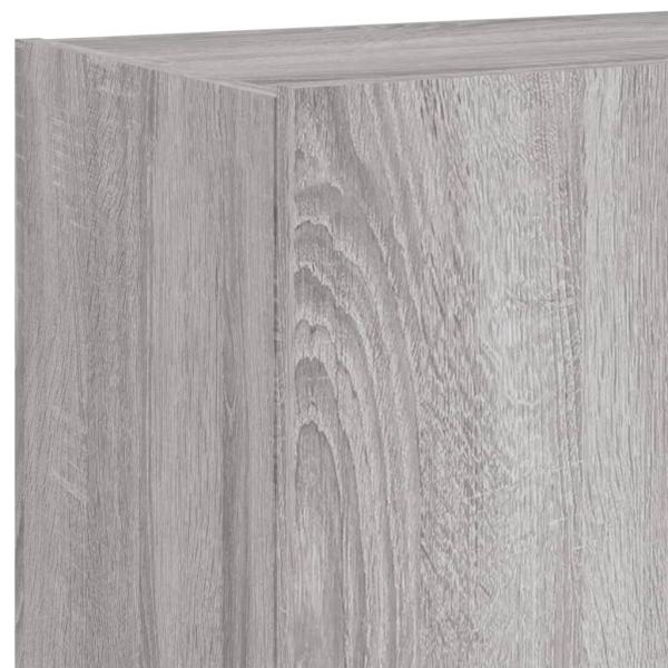 TV-Wandschrank mit LED-Leuchten Grau Sonoma 60x35x41 cm