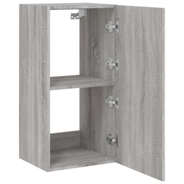 TV-Wandschrank mit LED-Leuchten Grau Sonoma 40,5x35x80 cm