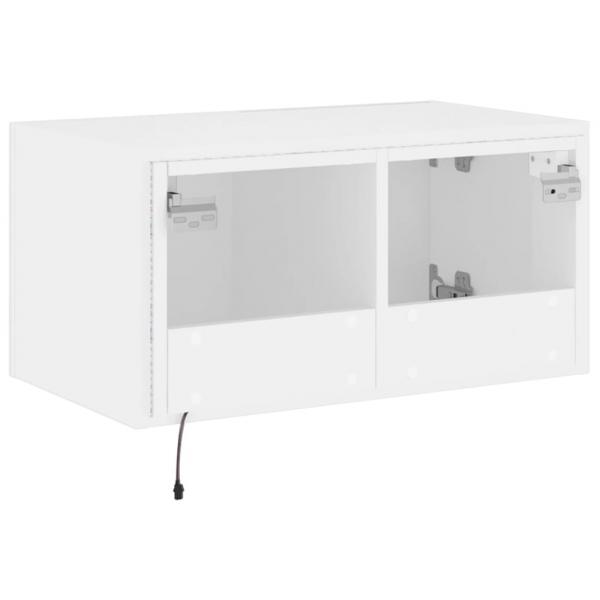 TV-Wandschrank mit LED-Leuchten Weiß 60x35x31 cm