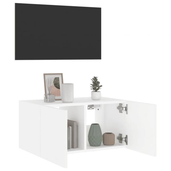 TV-Wandschrank mit LED-Leuchten Weiß 60x35x31 cm