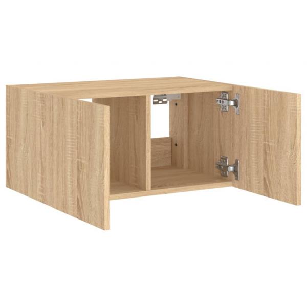 TV-Wandschrank mit LED-Leuchten Sonoma-Eiche 60x35x31 cm