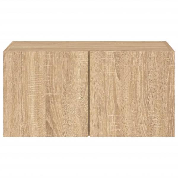 TV-Wandschrank mit LED-Leuchten Sonoma-Eiche 60x35x31 cm