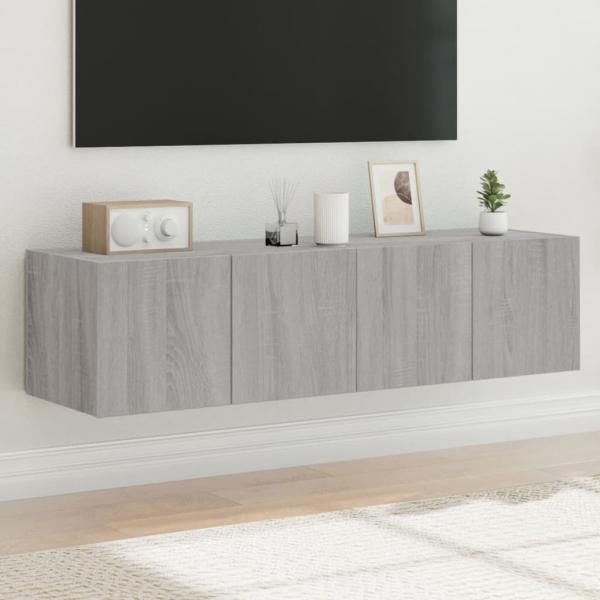 ARDEBO.de - TV-Wandschränke mit LED-Leuchten 2 Stk. Grau Sonoma 60x35x31 cm