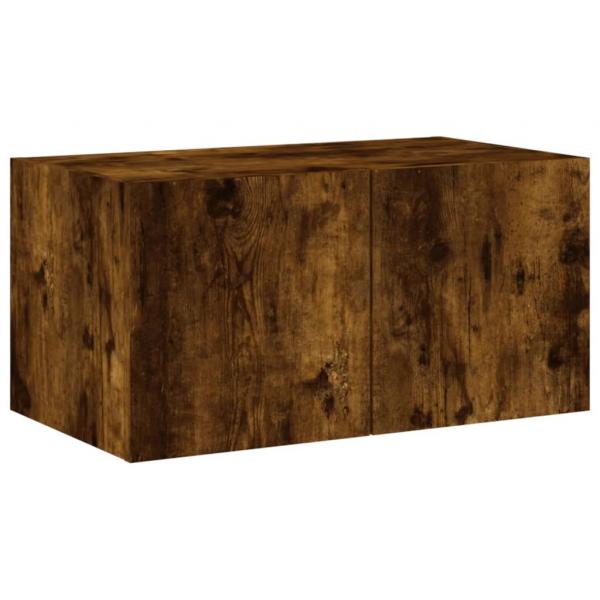 TV-Wandschrank mit LED-Leuchten Räuchereiche 60x35x31 cm