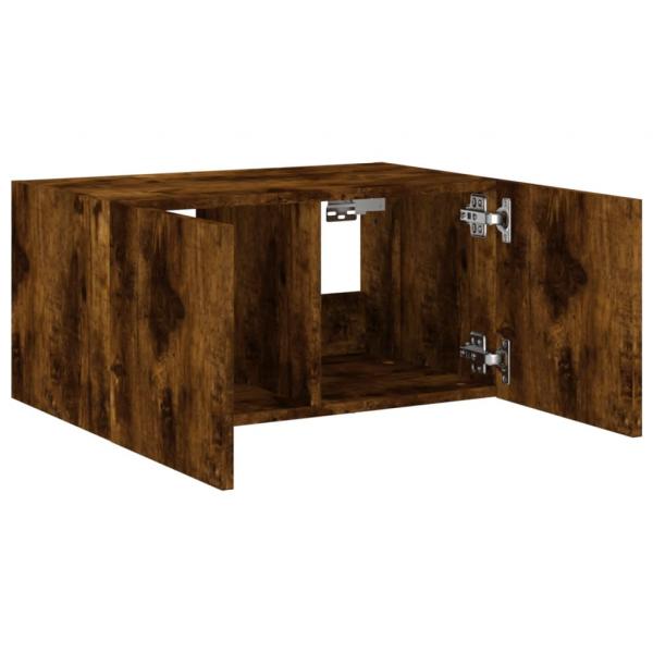 TV-Wandschrank mit LED-Leuchten Räuchereiche 60x35x31 cm