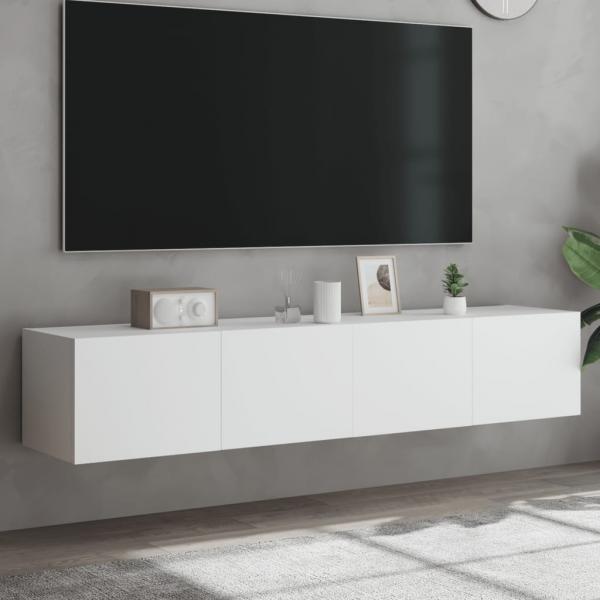 ARDEBO.de - TV-Wandschränke mit LED-Leuchten 2 Stk. Weiß 80x35x31 cm