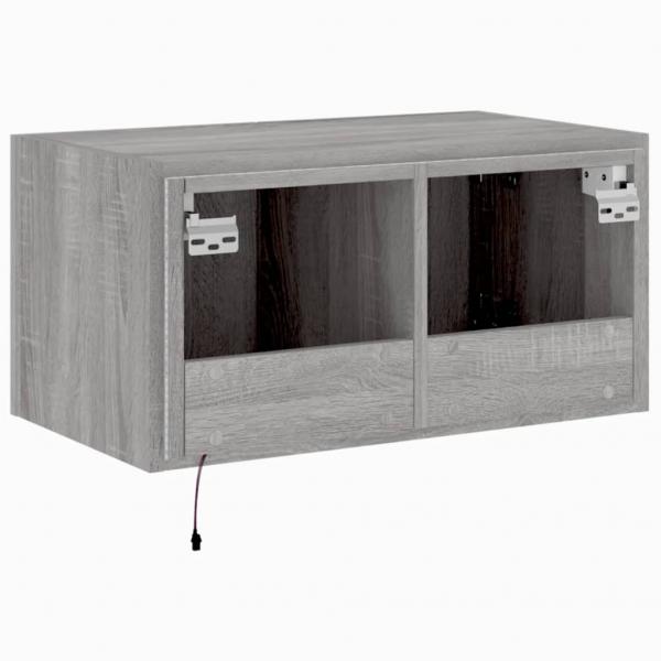 TV-Wandschrank mit LED-Leuchten Grau Sonoma 60x35x31 cm