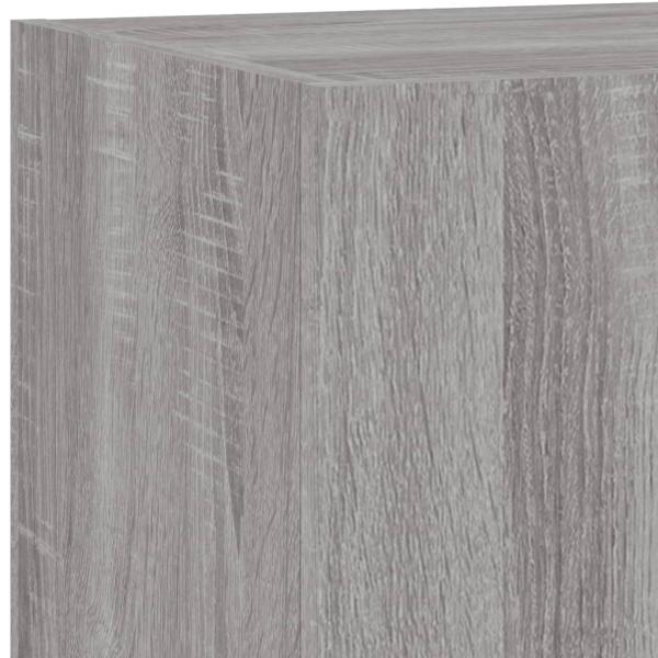 TV-Wandschrank mit LED-Leuchten Grau Sonoma 60x35x31 cm