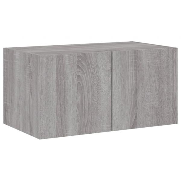 TV-Wandschrank mit LED-Leuchten Grau Sonoma 60x35x31 cm