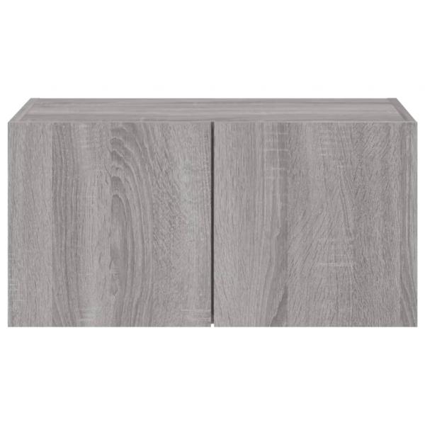 TV-Wandschrank mit LED-Leuchten Grau Sonoma 60x35x31 cm