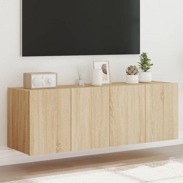 ARDEBO.de - TV-Wandschränke mit LED-Leuchten 2 Stk. Sonoma-Eiche 60x35x41cm