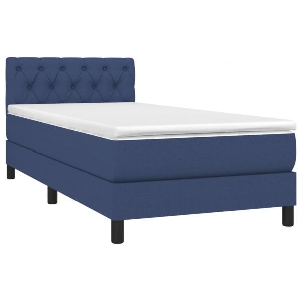 Boxspringbett mit Matratze & LED Blau 80x200 cm Stoff