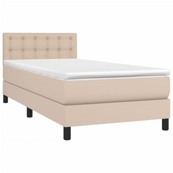 Boxspringbett mit Matratze Cappuccino-Braun 80x200cm Kunstleder