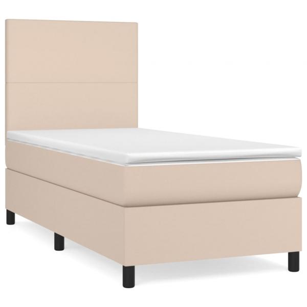 Boxspringbett mit Matratze Cappuccino-Braun 80x200cm Kunstleder