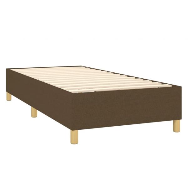 Boxspringbett mit Matratze & LED Dunkelbraun 80x200 cm Stoff