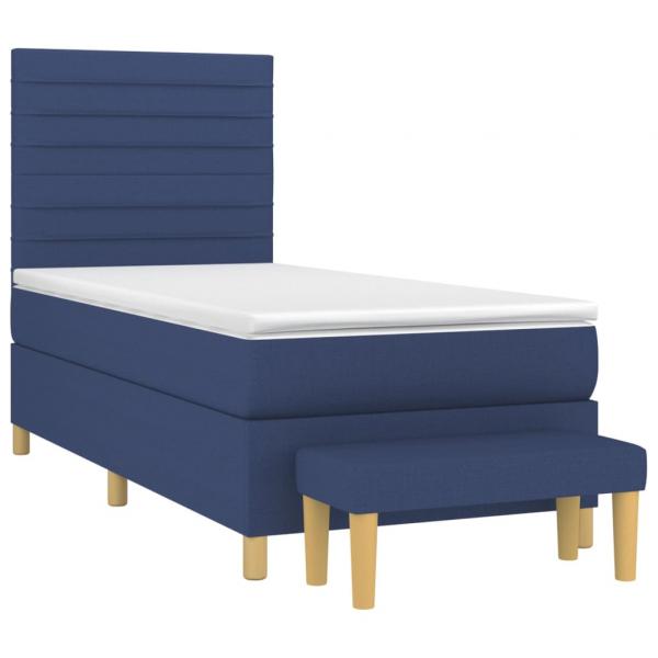 Boxspringbett mit Matratze Blau 80x200 cm Stoff