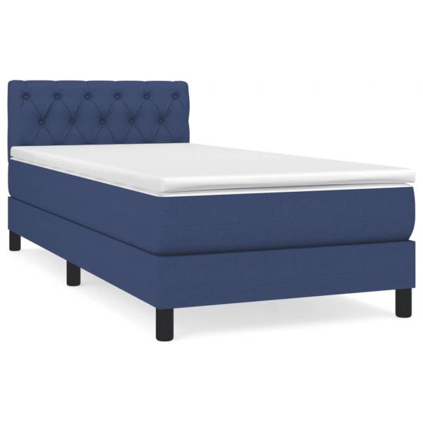 Boxspringbett mit Matratze Blau 80x200 cm Stoff