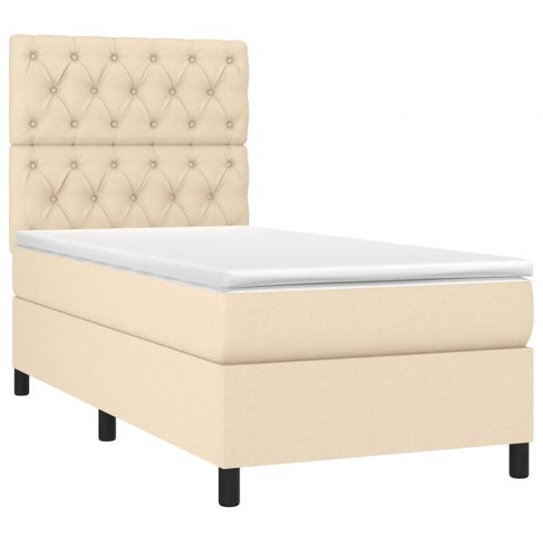 Boxspringbett mit Matratze Creme 80x200 cm Stoff