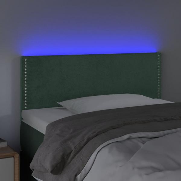 LED Kopfteil Dunkelgrün 100x5x78/88 cm Samt