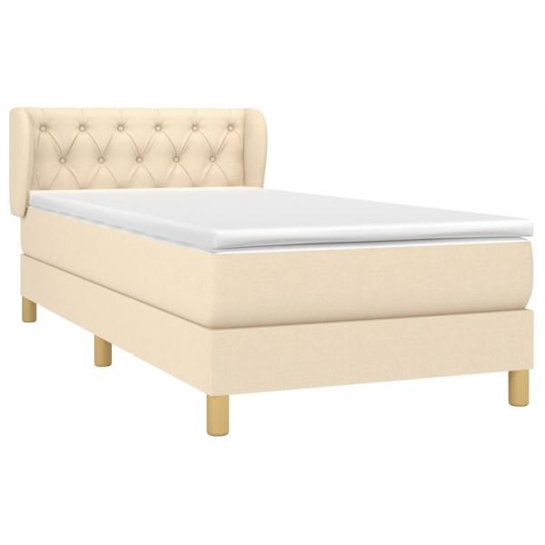 Boxspringbett mit Matratze Creme 80x200 cm Stoff