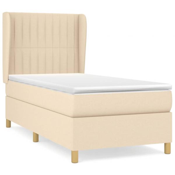 Boxspringbett mit Matratze Creme 80x200 cm Stoff