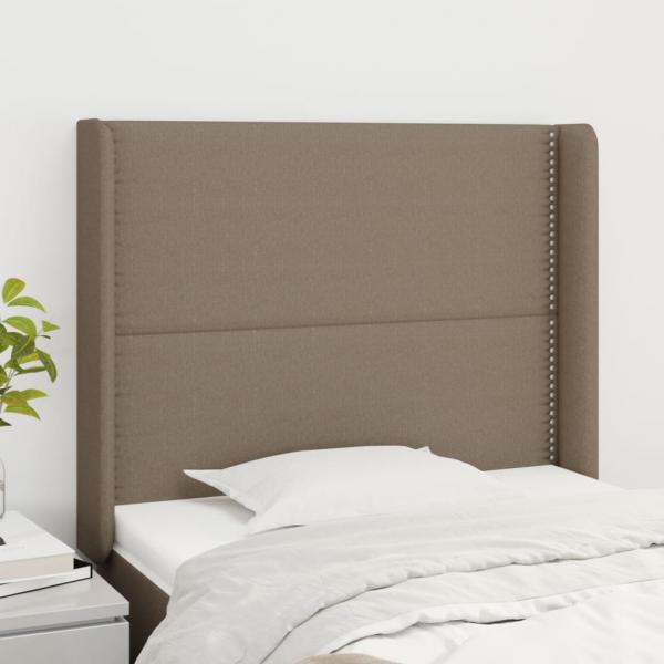 ARDEBO.de - Kopfteil mit Ohren Taupe 103x16x118/128 cm Stoff