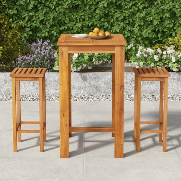 ARDEBO.de - 3-tlg. Gartenbar-Set Massivholz Akazie