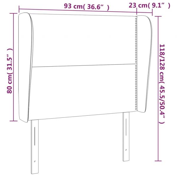 Kopfteil mit Ohren Creme 93x23x118/128 cm Stoff