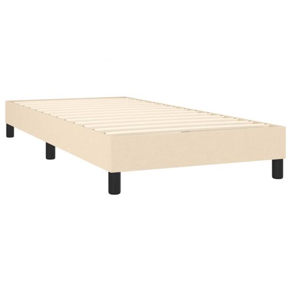 Boxspringbett mit Matratze & LED Creme 90x200 cm Stoff