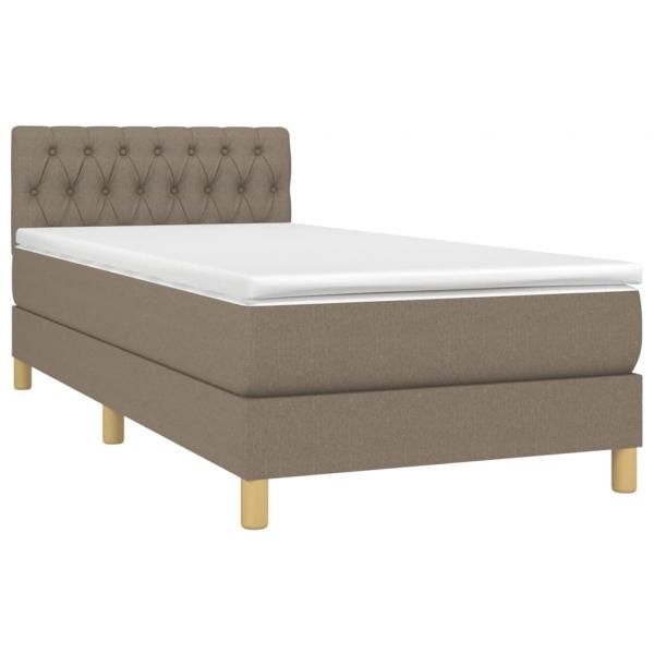 Boxspringbett mit Matratze & LED Taupe 90x200 cm Stoff 