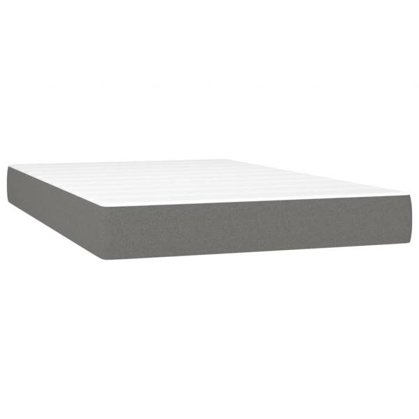 Boxspringbett mit Matratze & LED Dunkelgrau 120x200 cm Stoff 