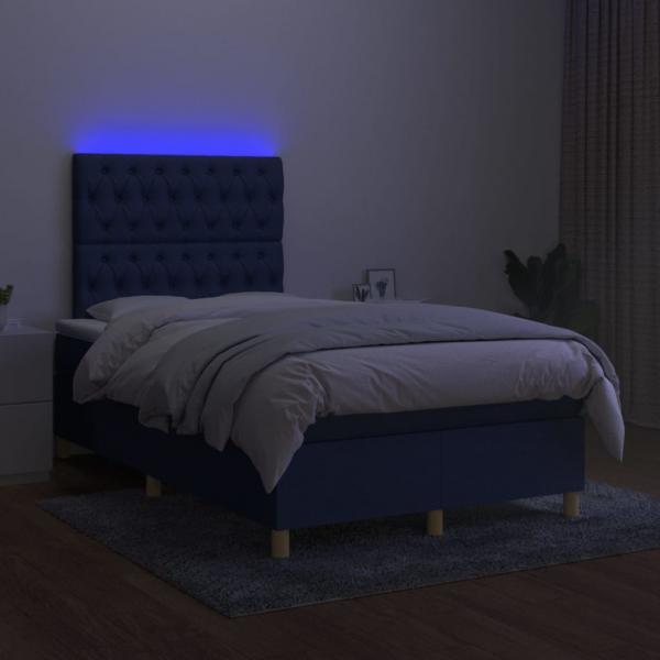 Boxspringbett mit Matratze & LED Schwarz 120x200 cm Stoff