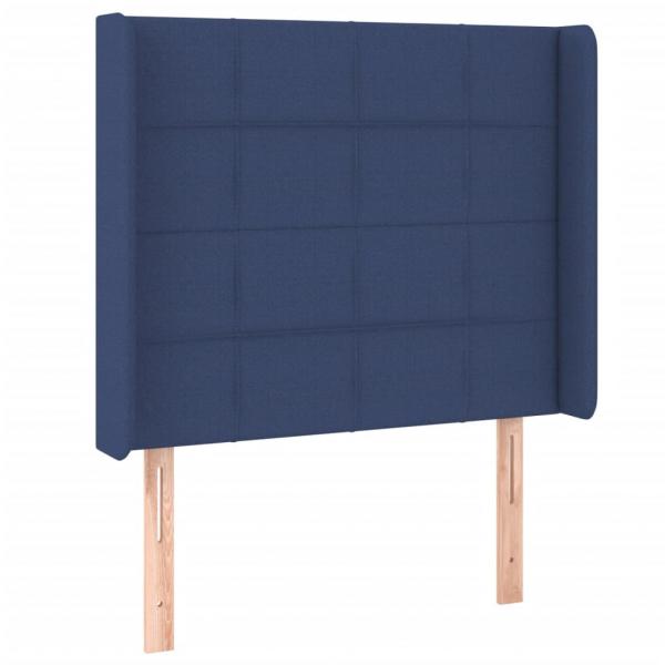 Boxspringbett mit Matratze & LED Blau 90x190 cm Stoff