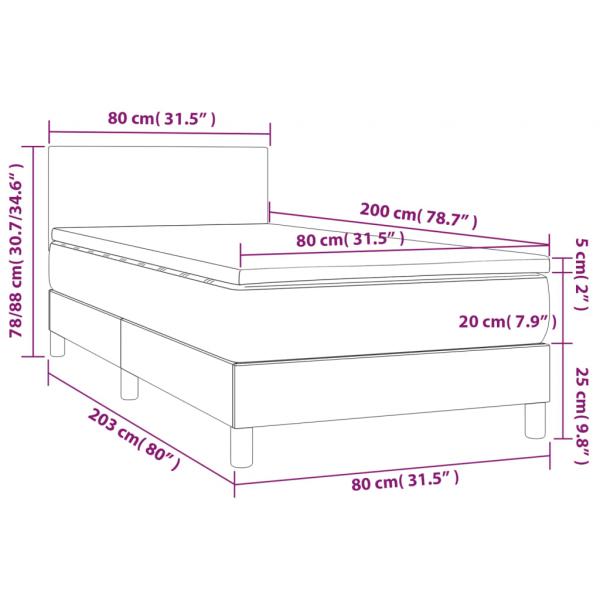 Boxspringbett mit Matratze Schwarz 80x200 cm Kunstleder