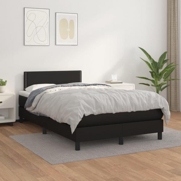 ARDEBO.de - Boxspringbett mit Matratze Schwarz 120x200 cm Kunstleder