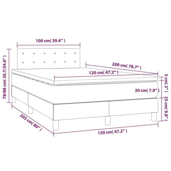 Boxspringbett mit Matratze Schwarz 120x200 cm Kunstleder