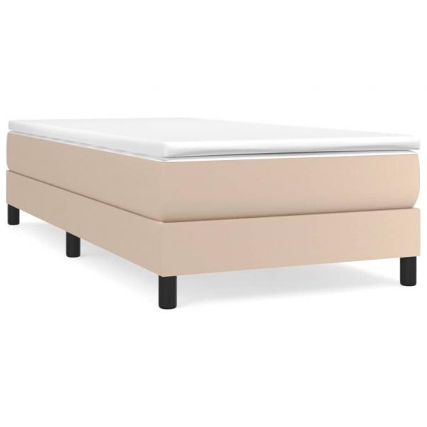 Boxspringbett mit Matratze Cappuccino-Braun 90x200cm Kunstleder