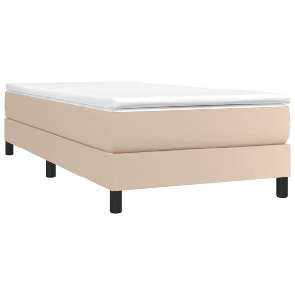 Boxspringbett mit Matratze Cappuccino-Braun 90x200cm Kunstleder