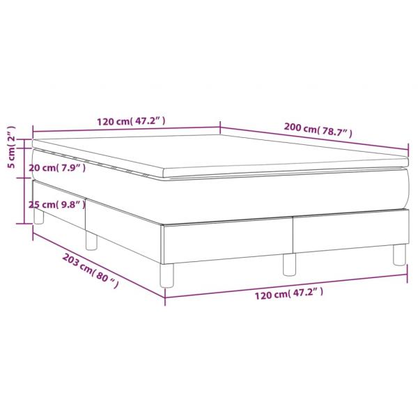 Boxspringbett mit Matratze Grau 120x200 cm Kunstleder