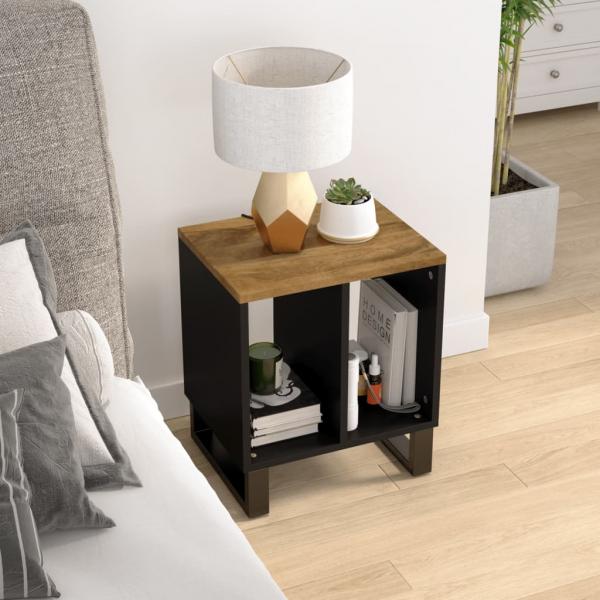 ARDEBO.de - Beistelltisch 40x31x46 cm Massivholz Mango & Holzwerkstoff