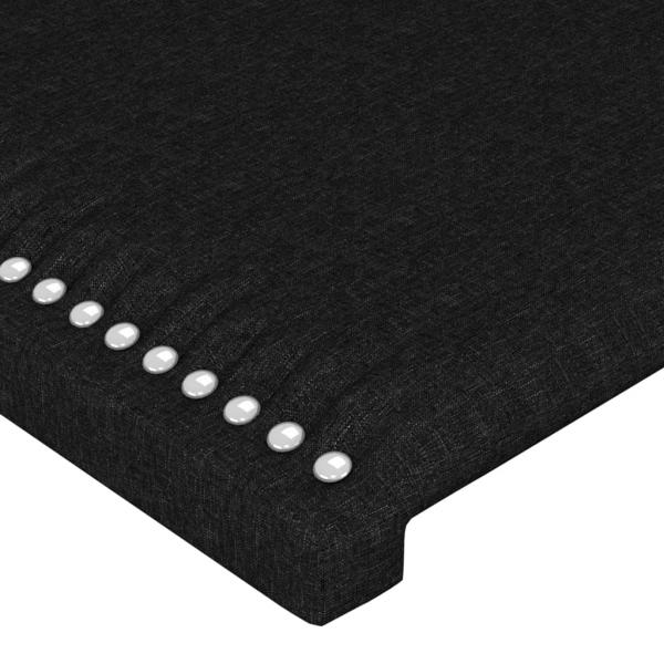 Bettgestell mit Kopfteil Schwarz 100x200 cm Stoff