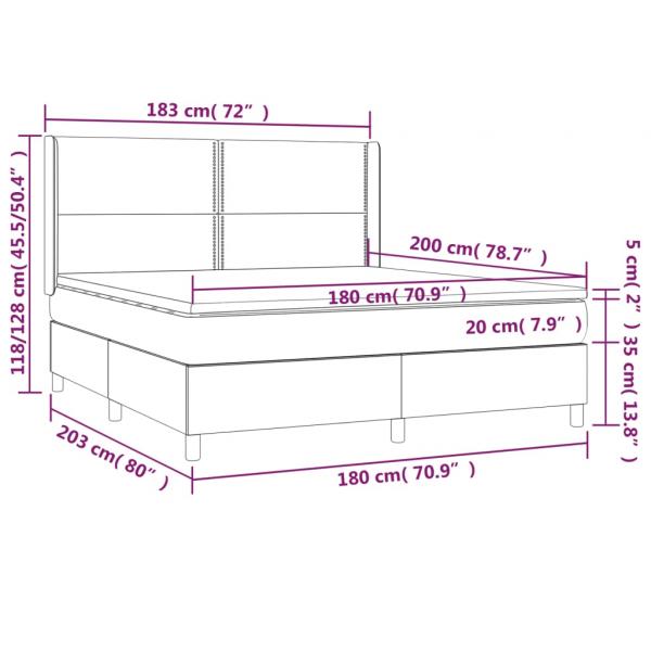 Boxspringbett mit Matratze Blau 180x200 cm Stoff