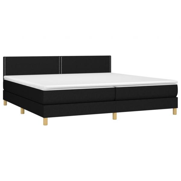 Boxspringbett mit Matratze & LED Schwarz 200x200 cm Stoff