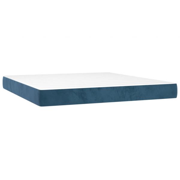 Boxspringbett mit Matratze & LED Dunkelblau 160x200 cm Samt