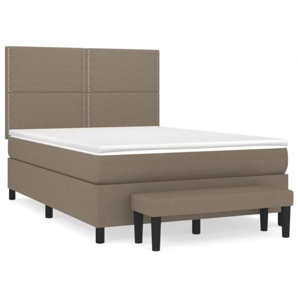 Boxspringbett mit Matratze Taupe 140x190 cm Stoff