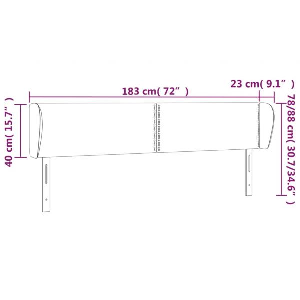 Kopfteil mit Ohren Dunkelgrau 183x23x78/88 cm Stoff