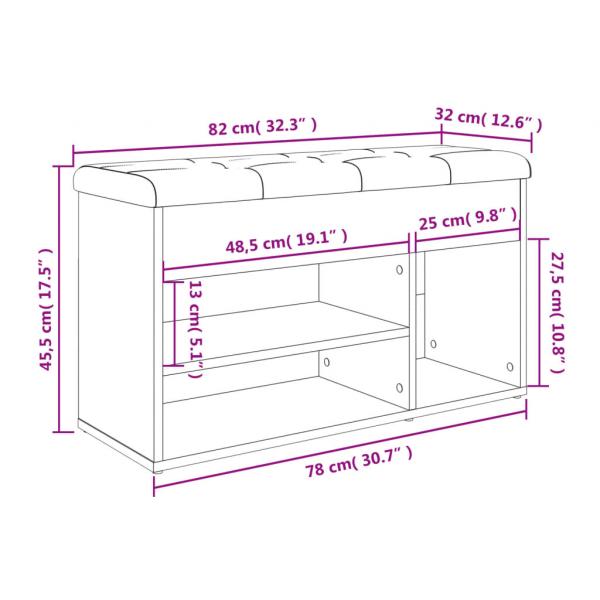 Schuhbank Sonoma-Eiche 82x32x45,5 cm Holzwerkstoff