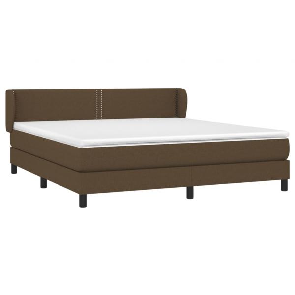 Boxspringbett mit Matratze Dunkelbraun 160x200 cm Stoff