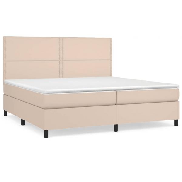 Boxspringbett Matratze Cappuccino-Braun 200x200cm Kunstleder