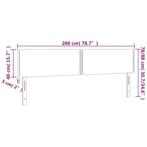 LED Kopfteil Schwarz 200x5x78/88 cm Stoff